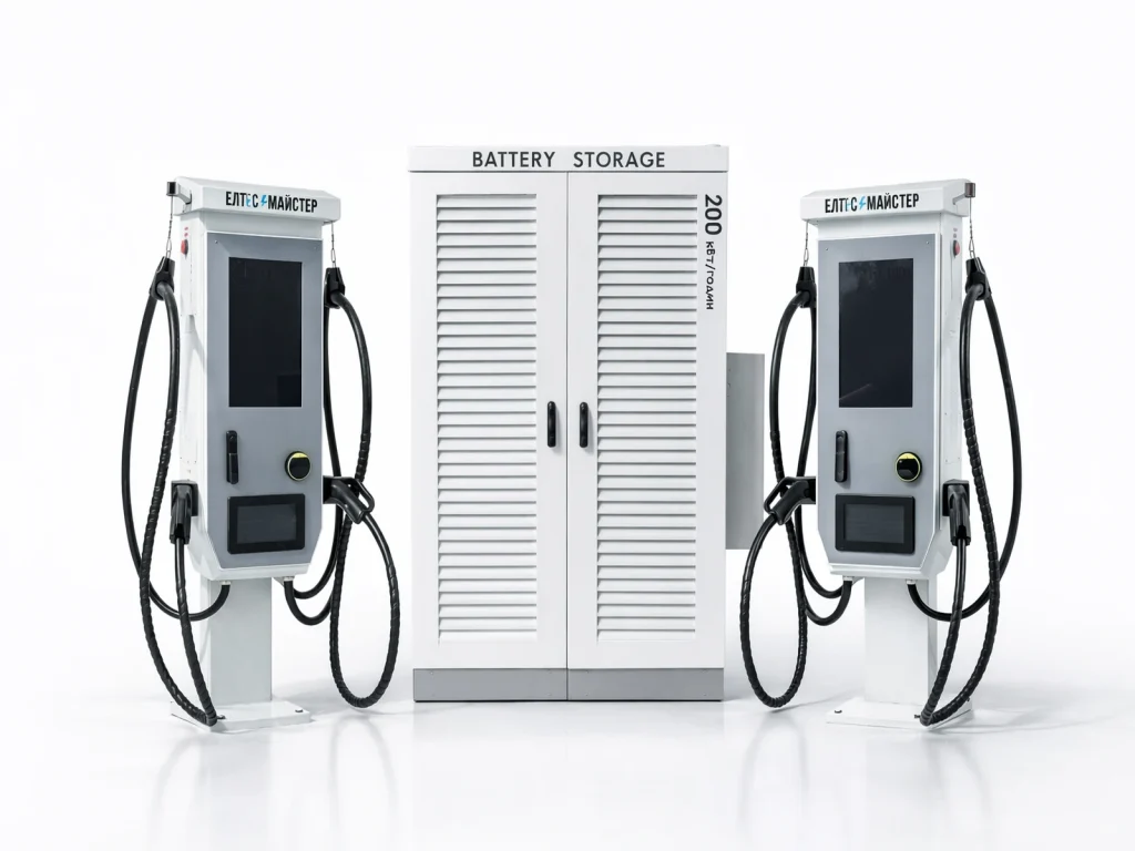 Split System 160 kW power, 4 connectors, with 200 kWh storage capacity